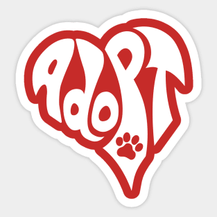 Dog Cat Adopt Heart Sticker